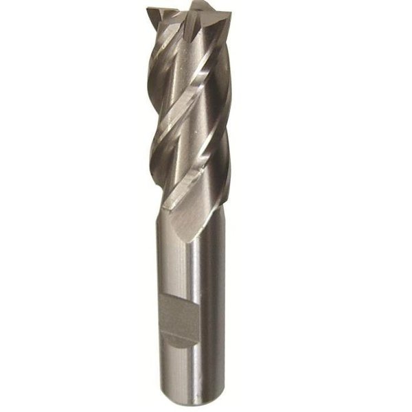 Qualtech Square End Mill, NonCenter Cutting Single End, Series DWCF, 34 Diameter Cutter, 334 Overall L DWCF341